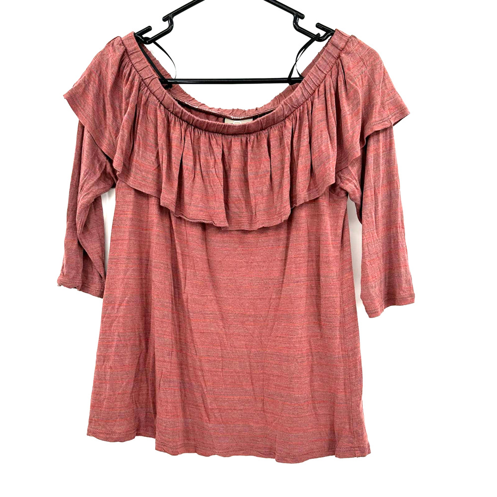 Dolan Left Coast Collection size small off the shoulder ruffle neck blouse top